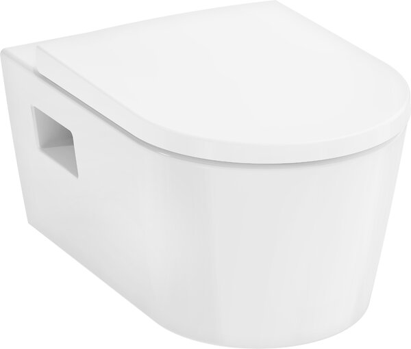 Hansgrohe EluPura Original S - Závěsné WC s WC sedátkem, AquaChannel Flush, bílá 60207450