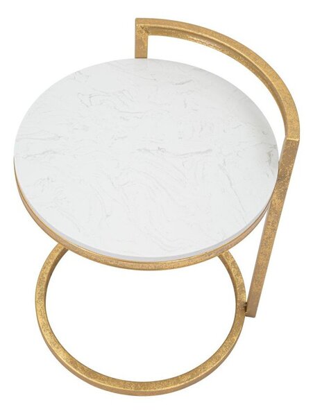 Kulatý odkládací stolek s mramorovou deskou ø 40,5 cm Round Marble – Mauro Ferretti