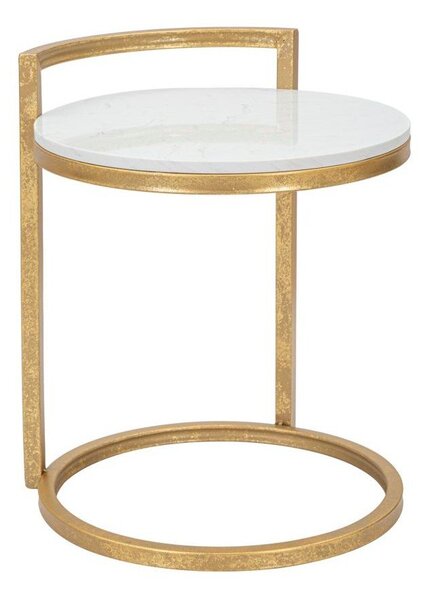 Kulatý odkládací stolek s mramorovou deskou ø 40,5 cm Round Marble – Mauro Ferretti