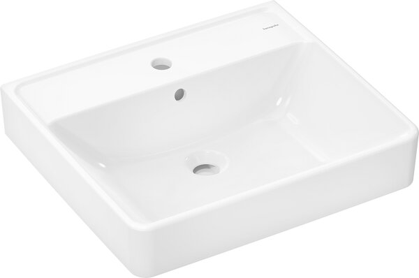 Hansgrohe Xanuia Q - Umyvadlo na zeď 550x480 mm s otvorem pro baterii a přepadem, bílá 60132450