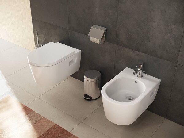 Hansgrohe EluPura Original S - Závěsné WC s WC sedátkem, AquaChannel Flush, bílá 60207450