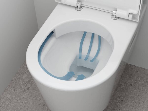 Hansgrohe EluPura Original S - Závěsné WC s WC sedátkem, AquaChannel Flush, bílá 60207450