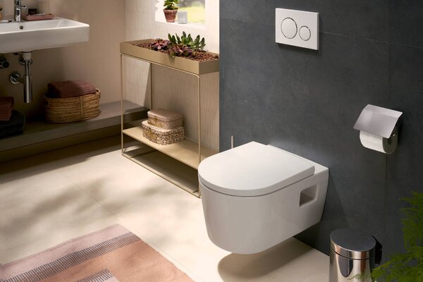 Hansgrohe EluPura Original S - Závěsné WC s WC sedátkem, AquaChannel Flush, bílá 60207450