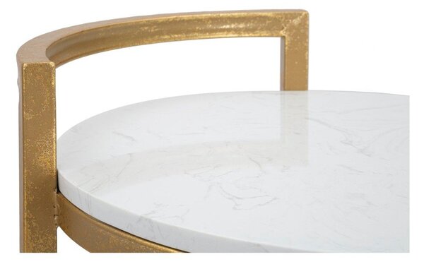 Kulatý odkládací stolek s mramorovou deskou ø 40,5 cm Round Marble – Mauro Ferretti