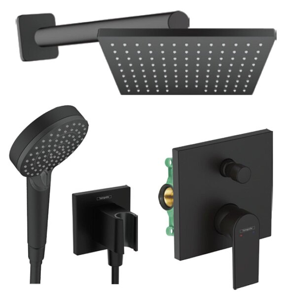Hansgrohe set 21 - Sprchový systém pod omítku s pákovou baterií, komplet, černá matná