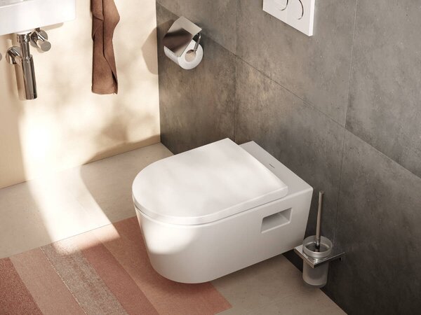 Hansgrohe EluPura Original S - Závěsné WC s WC sedátkem, AquaChannel Flush, bílá 60207450