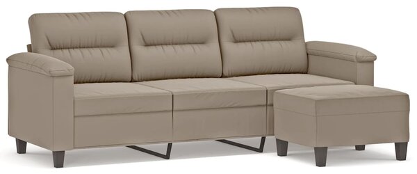 3místná pohovka s podnožkou taupe 180 cm tkanina z mikrovlákno 3201231
