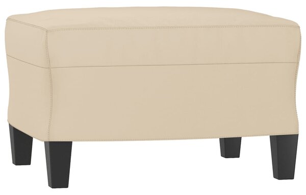 Křeslo s podnožkou krémové 60 cm tkanina z mikrovlákna 3201229