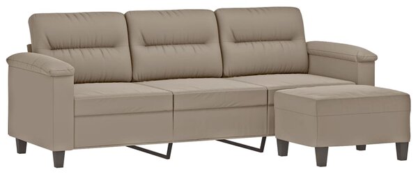 3místná pohovka s podnožkou taupe 180 cm tkanina z mikrovlákno 3201231
