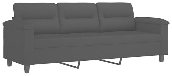 3dílná sedací souprava s poduškami černá tkanina z mikrovlákna 3202293