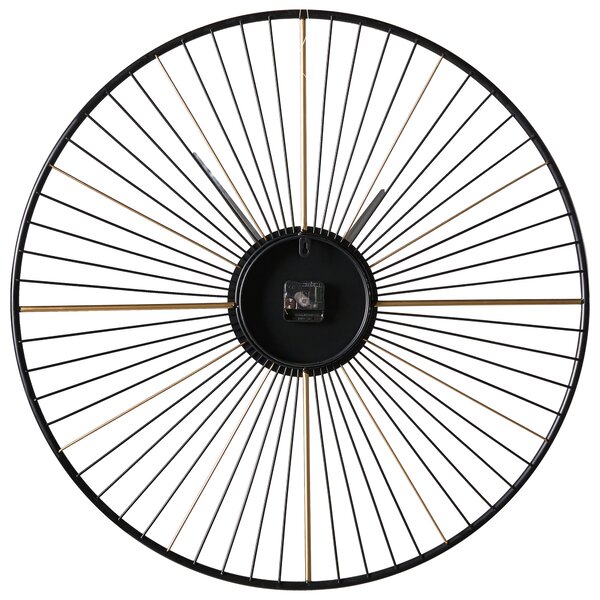 Nástěnné hodiny SAZAIS 80 cm Kov Černá