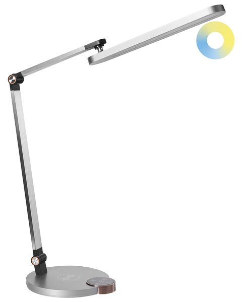 LED stolní lampa CAROY s bezdrátovou nabíječkou Šedá
