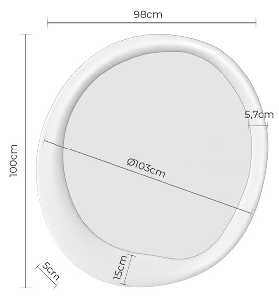 Somcasa Dubové závěsné zrcadlo Berlin ø 103 cm
