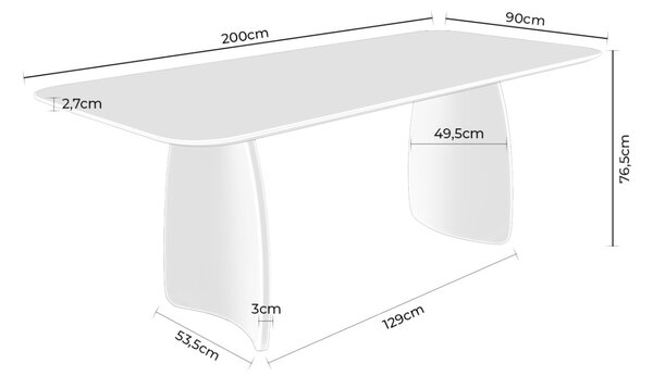 Somcasa Dubový jídelní stůl Kimberly 200 x 90 cm