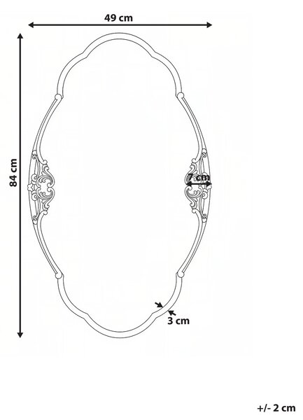 Zrcadlo EPANNES 49 cm 84 cm Zlatá