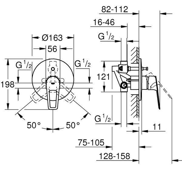 GROHE Set 3 - Sprchový systém pod omítku, komplet, chrom