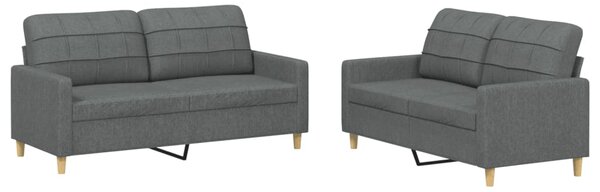 2dílná sedací souprava s poduškami tmavě šedá textil 3201275