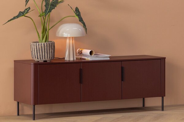 WOOOD Červený dřevěný TV stolek Gunnar 154 x 44 cm