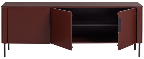 WOOOD Červený dřevěný TV stolek Gunnar 154 x 44 cm