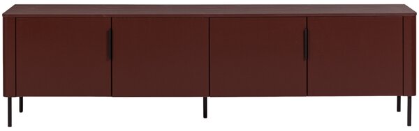 WOOOD Červený dřevěný TV stolek Gunnar 200 x 44 cm