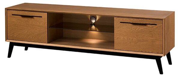 Szynaka TV stolek Lazure 25 s LED osvětlením 180 cm dub Rustikal karamelový