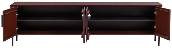 WOOOD Červený dřevěný TV stolek Gunnar 200 x 44 cm
