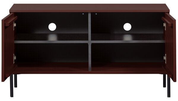 WOOOD Červený dřevěný TV stolek New Gravure 100 x 44 cm