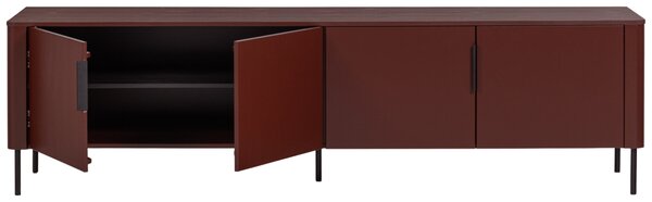 WOOOD Červený dřevěný TV stolek Gunnar 200 x 44 cm