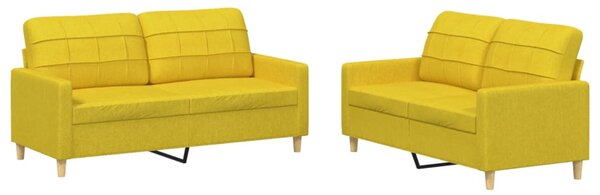 2dílná sedací souprava s poduškami světle žlutá textil 3201279