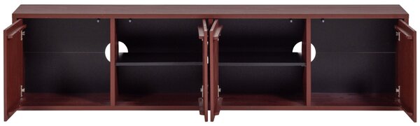 WOOOD Červený dřevěný TV stolek Merel 200 x 39 cm