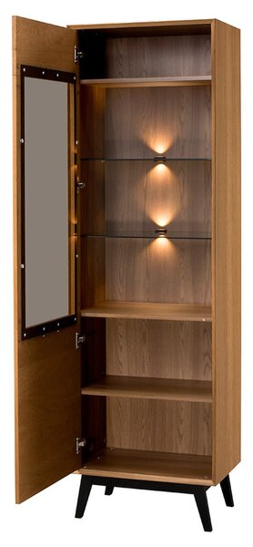 Szynaka Vitrína Lazure 10 s LED osvětlením 60 cm dub Rustikal karamelový