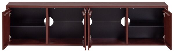 WOOOD Červený dřevěný TV stolek Merel 200 x 39 cm