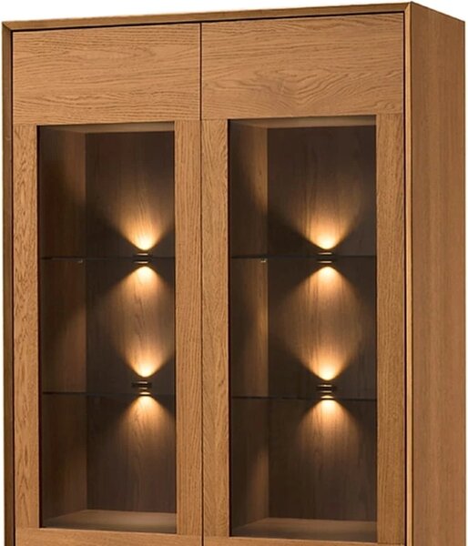 Szynaka Vitrína Lazure 12 s LED osvětlením 95 cm dub Rustikal karamelový