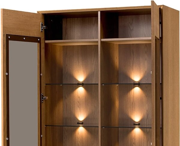 Szynaka Vitrína Lazure 12 s LED osvětlením 95 cm dub Rustikal karamelový