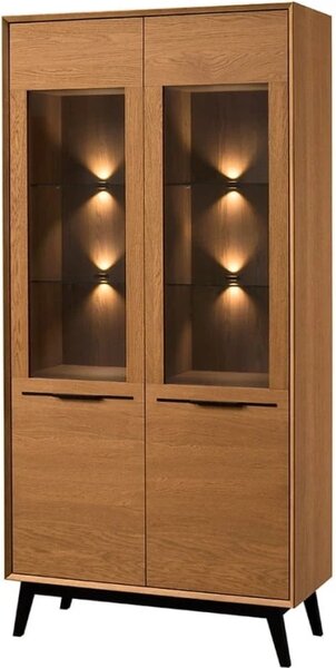 Szynaka Vitrína Lazure 12 s LED osvětlením 95 cm dub Rustikal karamelový