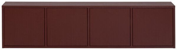 WOOOD Červený dřevěný TV stolek Merel 200 x 39 cm