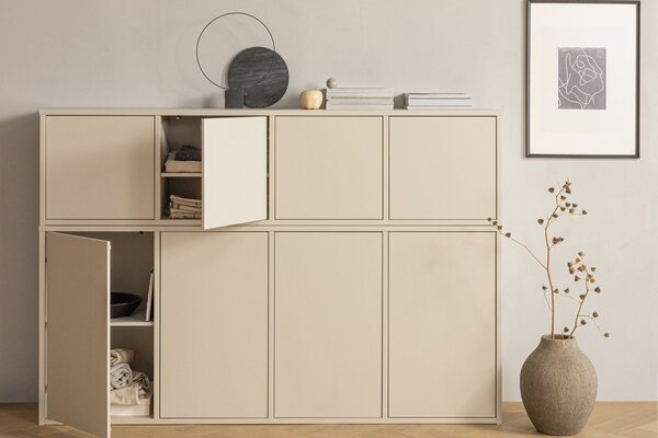 WOOOD Béžový dřevěný TV stolek Merel 200 x 39 cm