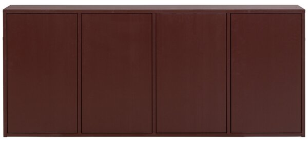 WOOOD Červená dřevěná komoda Merel 200 x 39 cm
