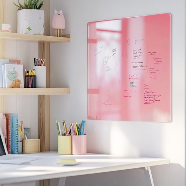 Růžová perlová skleněná magnetická tabule Smatab® - 40 × 60 cm