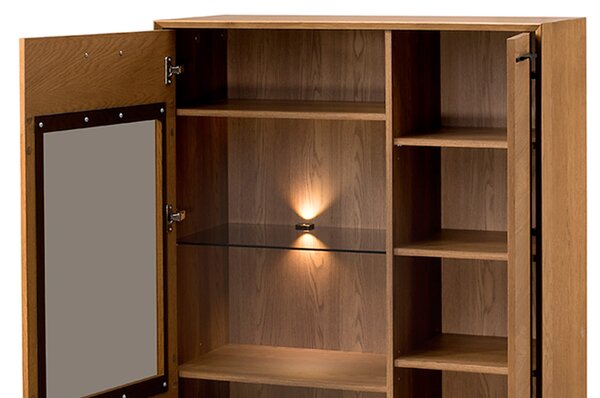 Szynaka Vitrína Lazure 15 s LED osvětlením 95 cm dub Rustikal karamelový