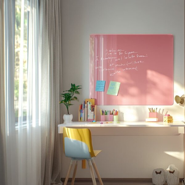 Růžová perlová skleněná magnetická tabule Smatab® - 40 × 60 cm