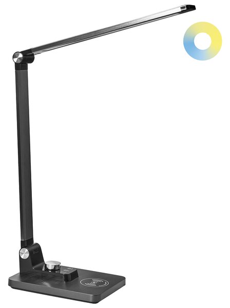 LED stolní lampa ENIF s bezdrátovou nabíječkou Černá