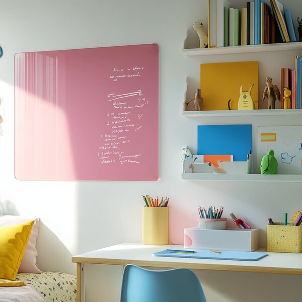 Růžová perlová skleněná magnetická tabule Smatab® - 40 × 60 cm