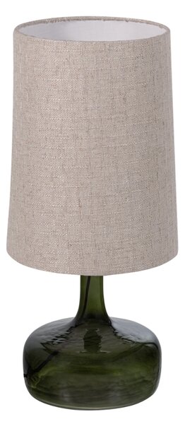 WOOOD Zelená skleněná stolní lampa Luma