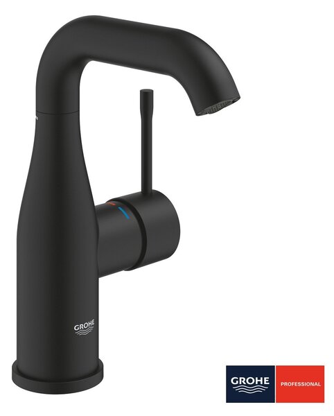 GROHE Essence - Páková umyvadlová baterie DN 15, velikost M, phantom black 24176KF1