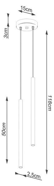 Černé kovové závěsné svítidlo ø 15 cm Fideus – Sollux