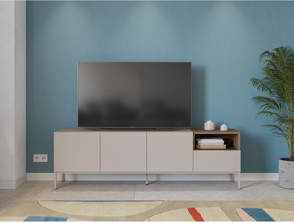 Krémový TV stolek 180x55 cm Cailin – Marckeric