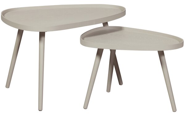 WOOOD Set dvou béžových odkládacích stolků Nissa 55 x 40/71 x 52 cm