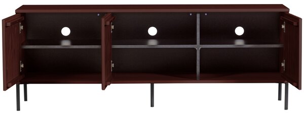 WOOOD Červený dřevěný TV stolek New Gravure 150 x 44 cm
