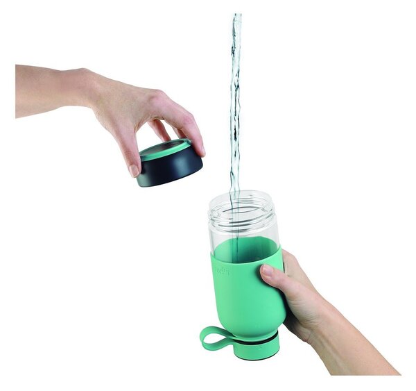 Tyrkysová cestovní skleněná lahev 500 ml To Go – Lékué
